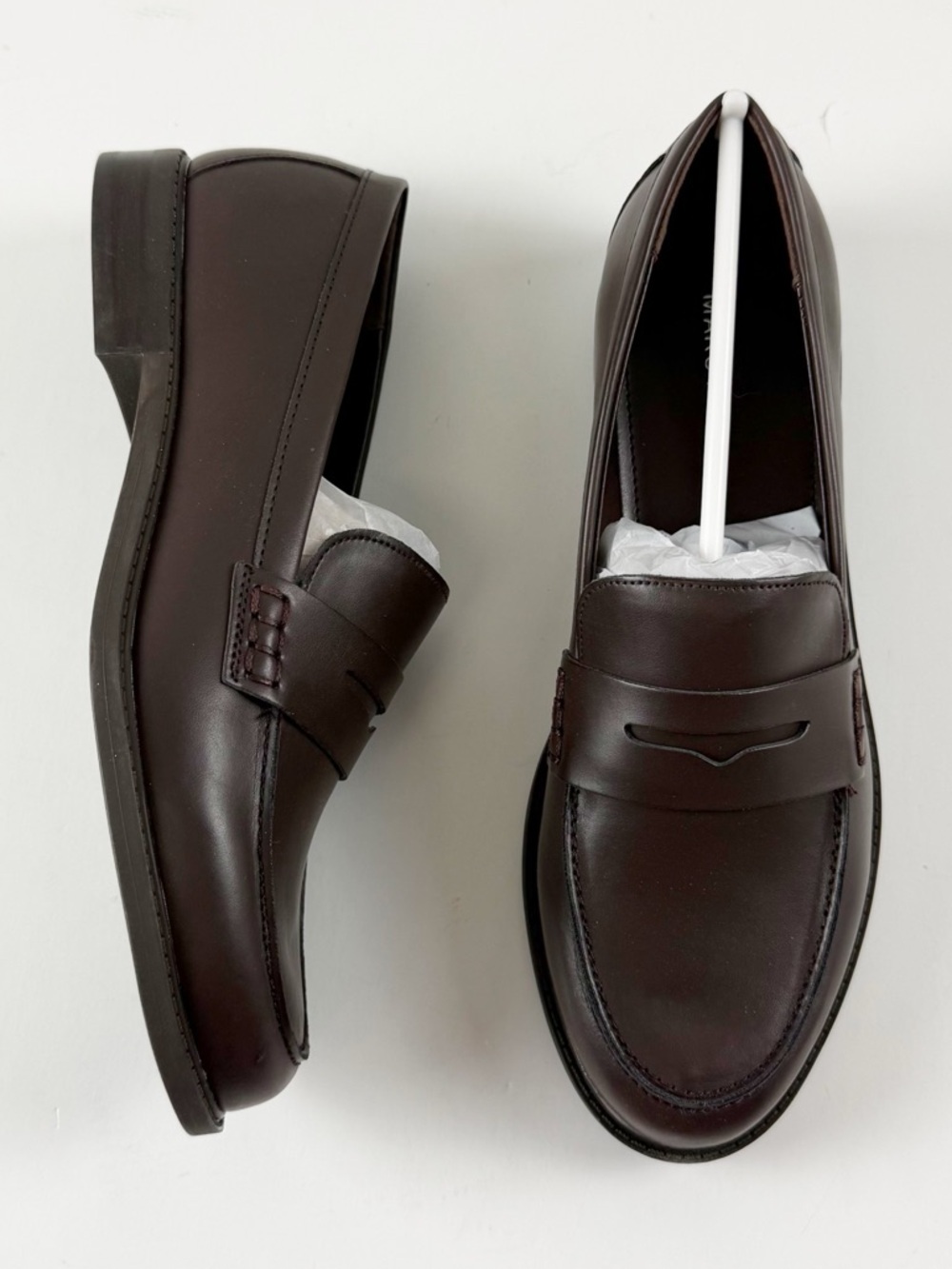 Marc Fisher Filithia Loafers Womens 8W Dark Brown Faux Leather Flats NEW